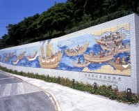 源平壇之浦合戦の壁画の写真