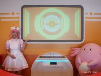 お姉さんに見とれて落とさないように