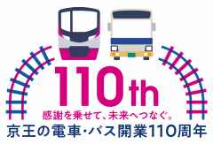 京王の電車・バス開業110周年ロゴマークイメージ