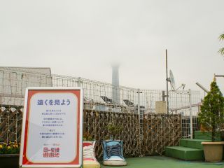 あいにくの曇り空でスカイツリーは雲の中...!!