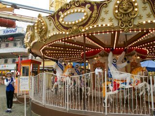 目の愛護隊貸切乗車のメリーゴーランド