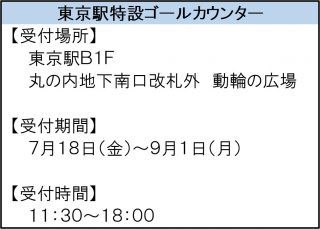 東京駅特設ゴールカウンター