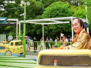 マツケン熱中症対策バブルシューティングを楽しむ