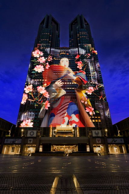 都庁舎プロジェクションマッピング「TOKYO Night & Light」新たなコンテンツ「Ukiyo」の上映を開始します