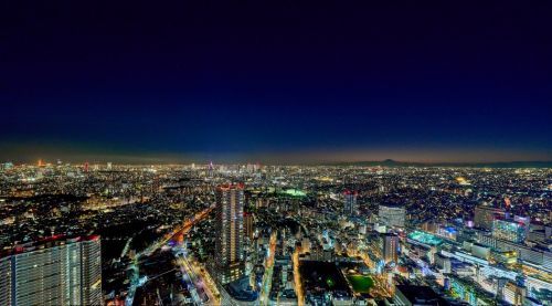 てんぼうパークから見ることができる夜景（南側・新宿方面）