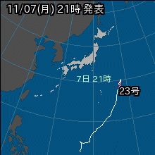 台風23号の天気図