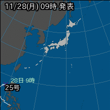 台風25号の天気図
