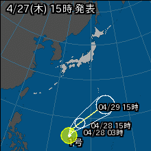 台風1号の天気図