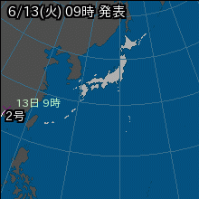 台風2号の天気図