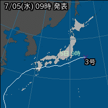 台風3号の天気図