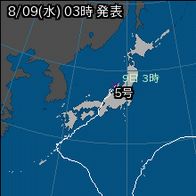 台風5号の天気図