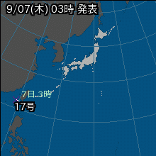 台風17号の天気図