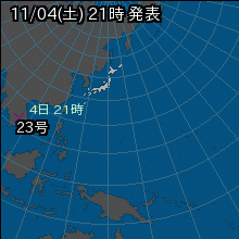 台風23号の天気図