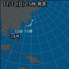 台風24号の天気図