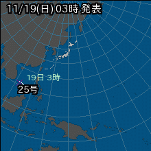 台風25号の天気図
