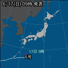 台風6号の天気図