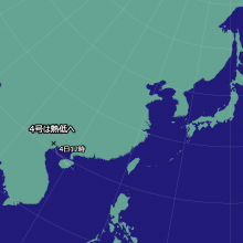 台風4号の天気図