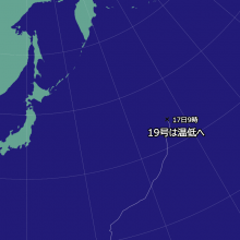 台風19号の天気図