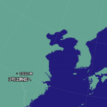 台風3号の天気図