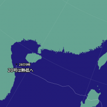 台風20号の天気図