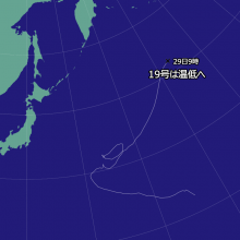 台風19号の天気図