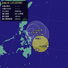 台風1号の天気図