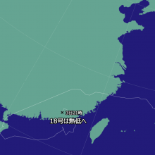 台風18号の天気図