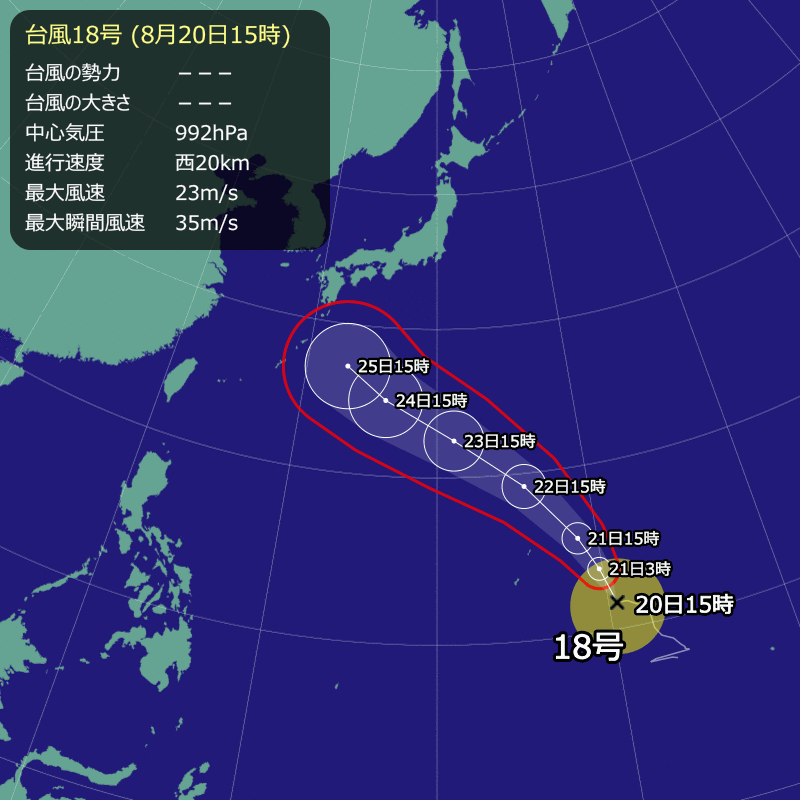 2026年 台風18号の情報|災害情報|天気の時間